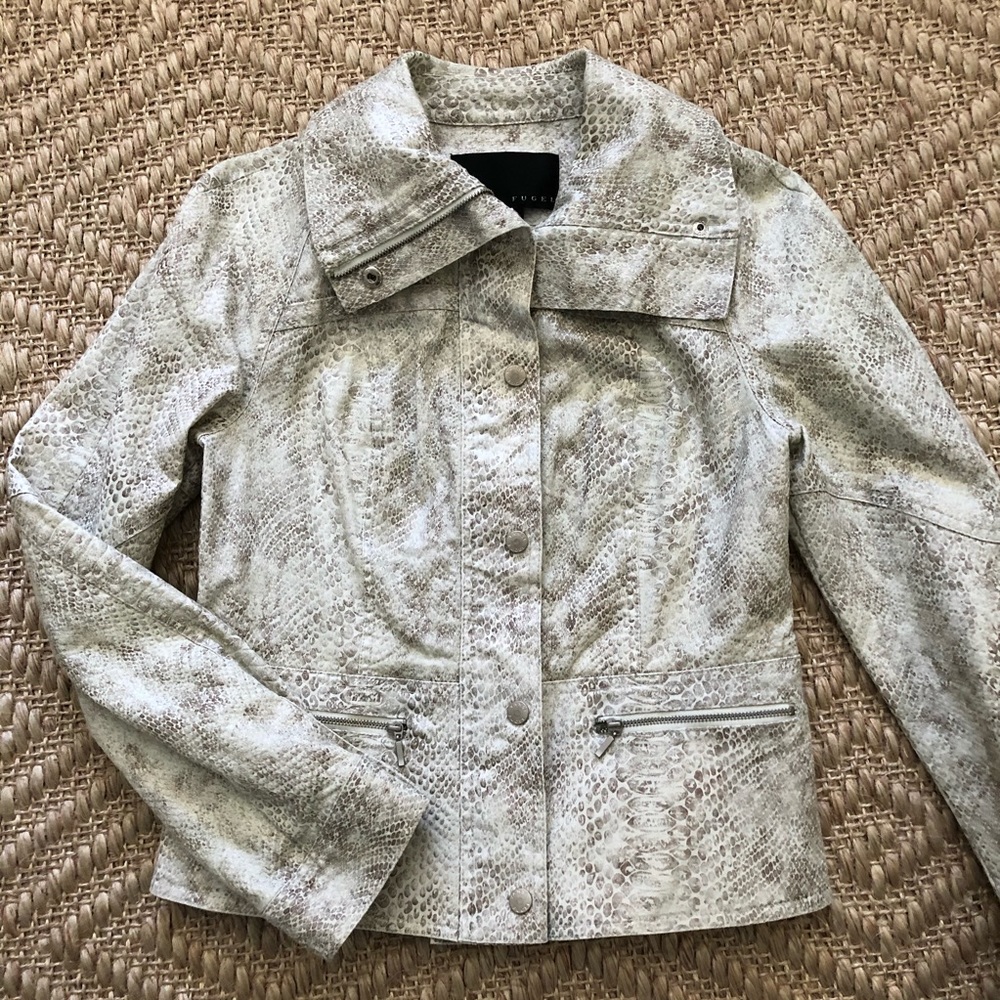 Yanai Fugel Reptile Print Moto Jacket  NWT